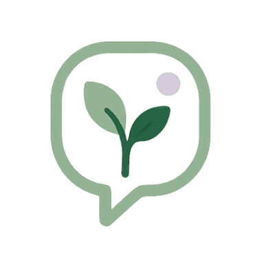 Thought Garden - Mental Wellness Speech Bubble with Growing Plant