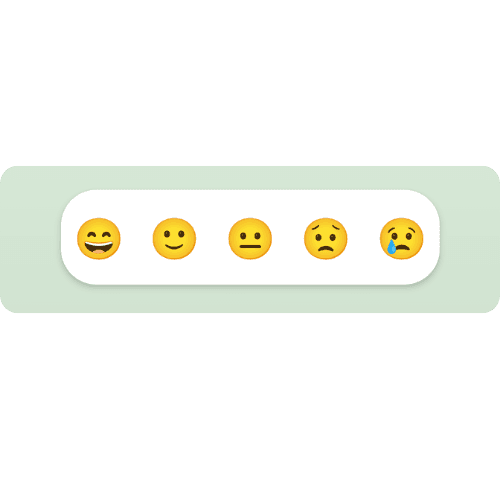 Modern mood check-in selector with emoji faces